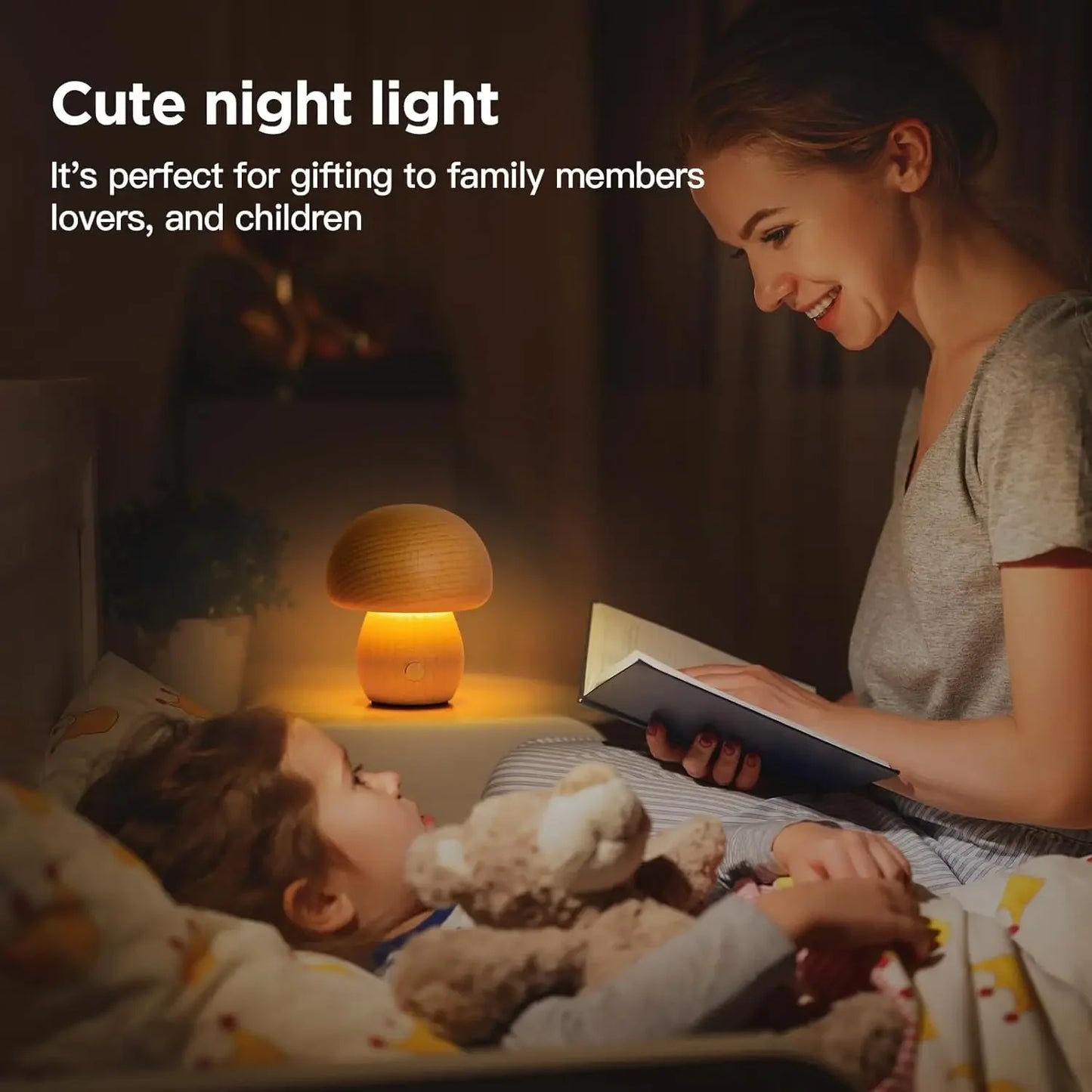 Mushroom Lamp ECOWOOD® Rechargeable Touch Portable